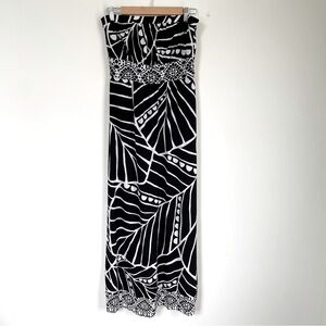 White House Black Market black and white strapless maxi dress